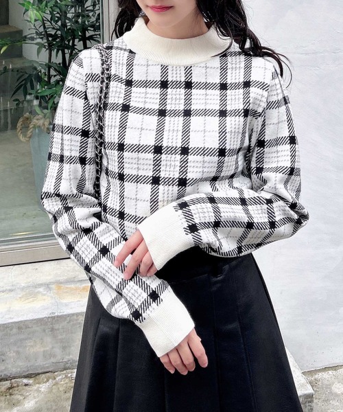 INGNI（イング）の「チェック柄ジャガードニット（ニット/セーター
