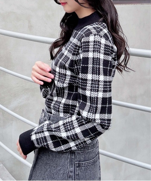 INGNI（イング）の「チェック柄ジャガードニット（ニット/セーター