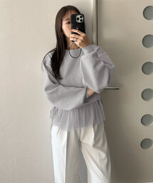 KOBE LETTUCE | [ yuiさんコラボ ] スウェットライクドッキングニットトップス(ニット/セーター)