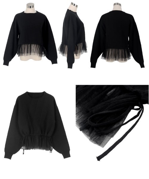 KOBE LETTUCE（コウベレタス）の「[ yuiさんコラボ ] スウェットライクドッキングニットトップス（ニット/セーター・レディース・アイボリー/ブラック/グレー・M）」の15枚目の写真