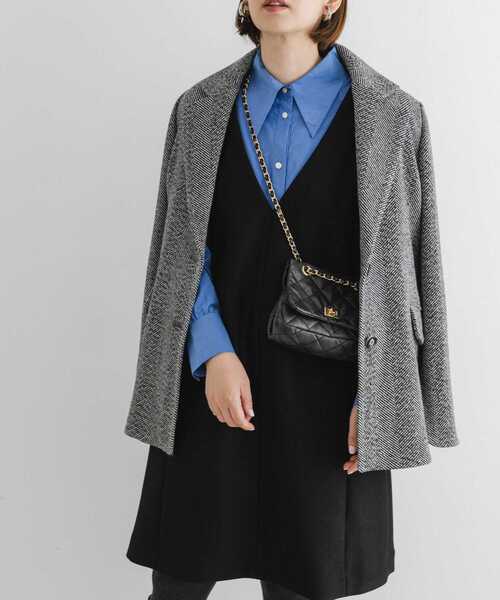 F by ROSSO（エフバイロッソ）の「F by ROSSO　2WAYピケミニジャンパーワンピース（ワンピース・レディース・ブラック/ブラウン・FREE）」の2枚目の写真