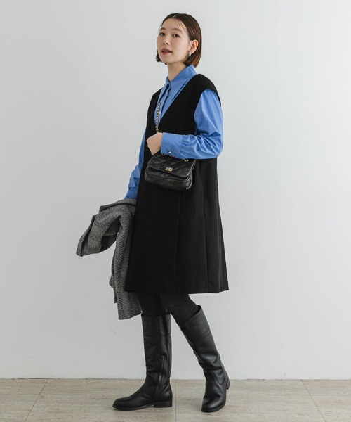 F by ROSSO（エフバイロッソ）の「F by ROSSO　2WAYピケミニジャンパーワンピース（ワンピース・レディース・ブラック/ブラウン・FREE）」の10枚目の写真