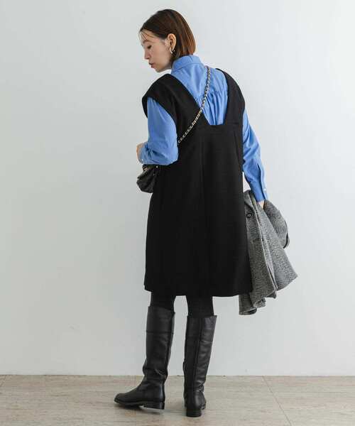 F by ROSSO（エフバイロッソ）の「F by ROSSO　2WAYピケミニジャンパーワンピース（ワンピース・レディース・ブラック/ブラウン・FREE）」の11枚目の写真