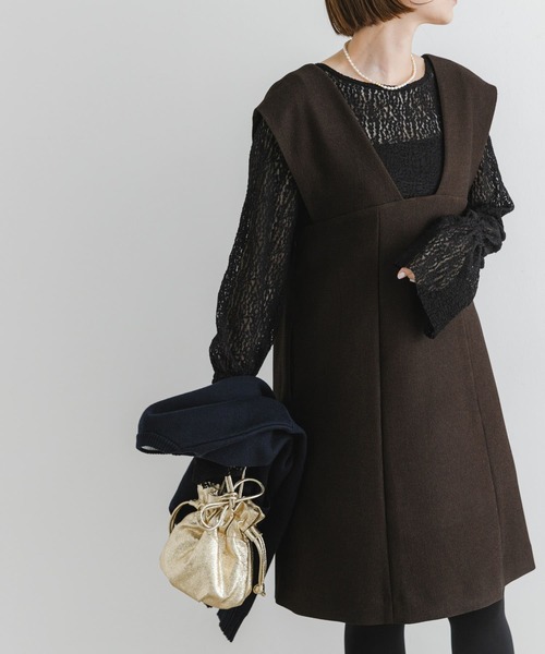 F by ROSSO（エフバイロッソ）の「F by ROSSO　2WAYピケミニジャンパーワンピース（ワンピース・レディース・ブラック/ブラウン・FREE）」の13枚目の写真