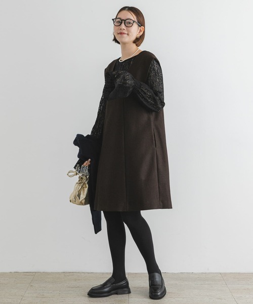 F by ROSSO（エフバイロッソ）の「F by ROSSO　2WAYピケミニジャンパーワンピース（ワンピース・レディース・ブラック/ブラウン・FREE）」の16枚目の写真