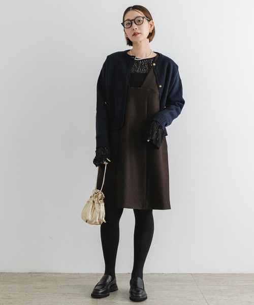 F by ROSSO（エフバイロッソ）の「F by ROSSO　2WAYピケミニジャンパーワンピース（ワンピース・レディース・ブラック/ブラウン・FREE）」の19枚目の写真