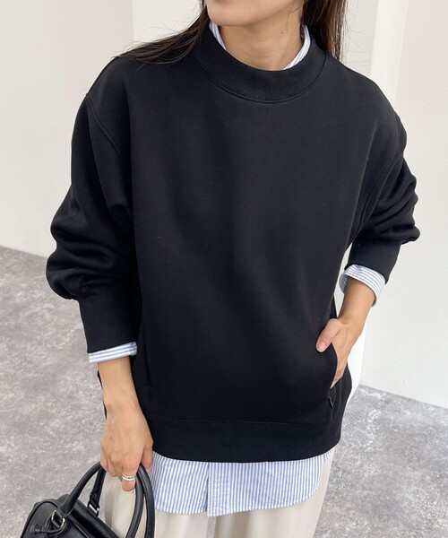 fredy emue（フレディエミュ）の「ダンボールニットモックネックプルオーバー（Tシャツ/カットソー・レディース・グレー/カーキ/ブラック/ベージュ・38）」の2枚目の写真