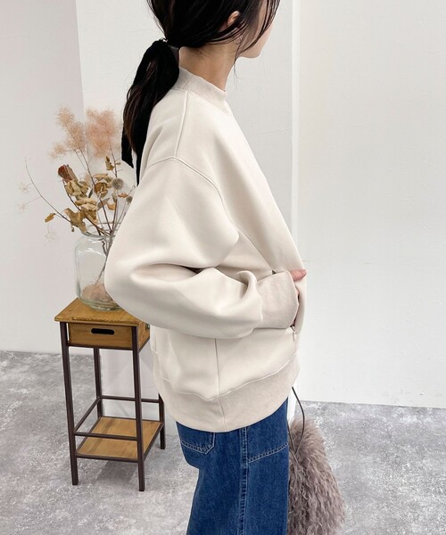 fredy emue（フレディエミュ）の「ダンボールニットモックネックプルオーバー（Tシャツ/カットソー・レディース・グレー/カーキ/ブラック/ベージュ・38）」の13枚目の写真