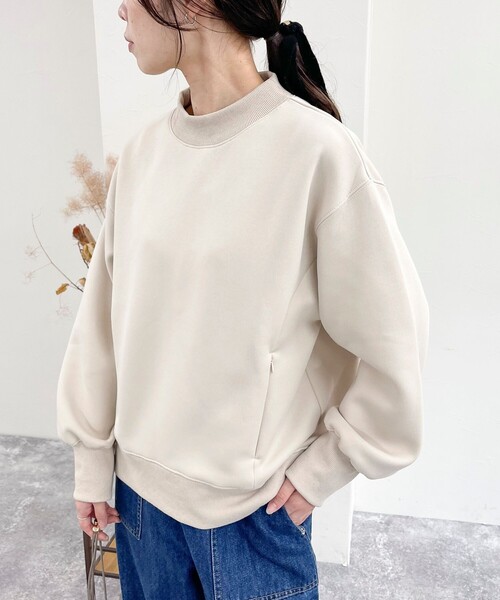 fredy emue（フレディエミュ）の「ダンボールニットモックネックプルオーバー（Tシャツ/カットソー・レディース・グレー/カーキ/ブラック/ベージュ・38）」の15枚目の写真