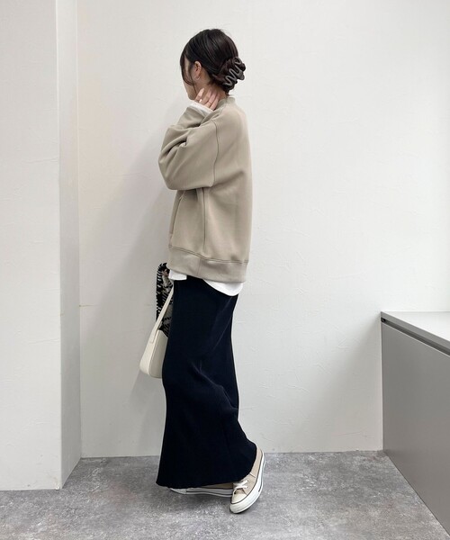 fredy emue（フレディエミュ）の「ダンボールニットモックネックプルオーバー（Tシャツ/カットソー・レディース・グレー/カーキ/ブラック/ベージュ・38）」の17枚目の写真