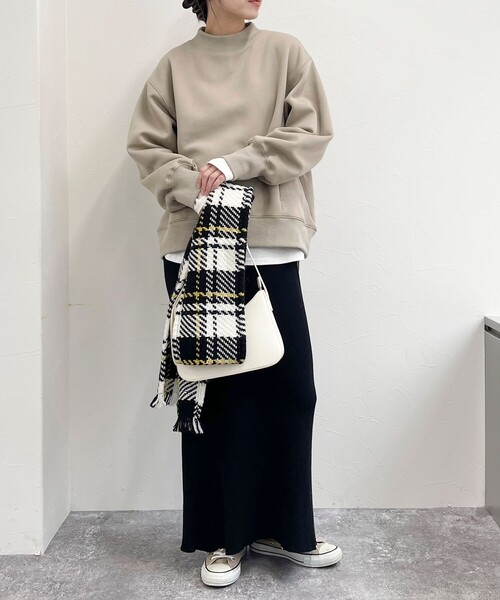 fredy emue（フレディエミュ）の「ダンボールニットモックネックプルオーバー（Tシャツ/カットソー・レディース・グレー/カーキ/ブラック/ベージュ・38）」の19枚目の写真