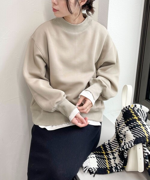 fredy emue（フレディエミュ）の「ダンボールニットモックネックプルオーバー（Tシャツ/カットソー・レディース・グレー/カーキ/ブラック/ベージュ・38）」の22枚目の写真