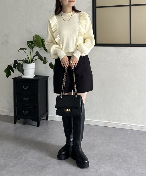 prose verse(プロズヴェール)の「パールフリルボリュームスリーブニット(ニット/セーター・レディース・グレー/アイボリー/ブラック・MEDIUM)」の13枚目の写真