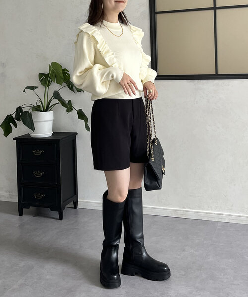 prose verse(プロズヴェール)の「パールフリルボリュームスリーブニット(ニット/セーター・レディース・グレー/アイボリー/ブラック・MEDIUM)」の14枚目の写真