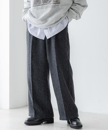 RAGEBLUE | センタープレス/ツイードタッチワイドストレートパンツ(スラックス)