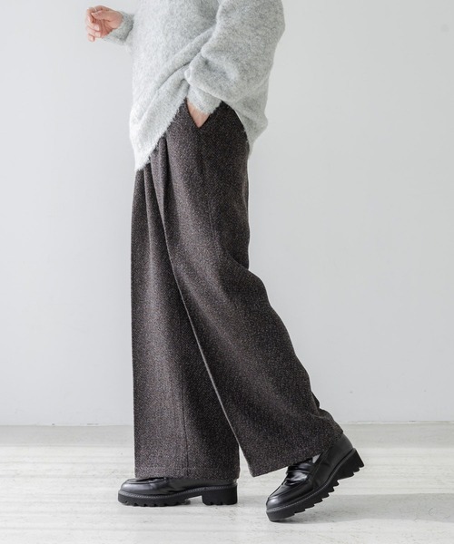 RAGEBLUE（レイジブルー）の「センタープレス/ツイードタッチワイドストレートパンツ（スラックス・メンズ・グレー系その他/ブラウン系その他・SMALL/LARGE/MEDIUM）」の10枚目の写真