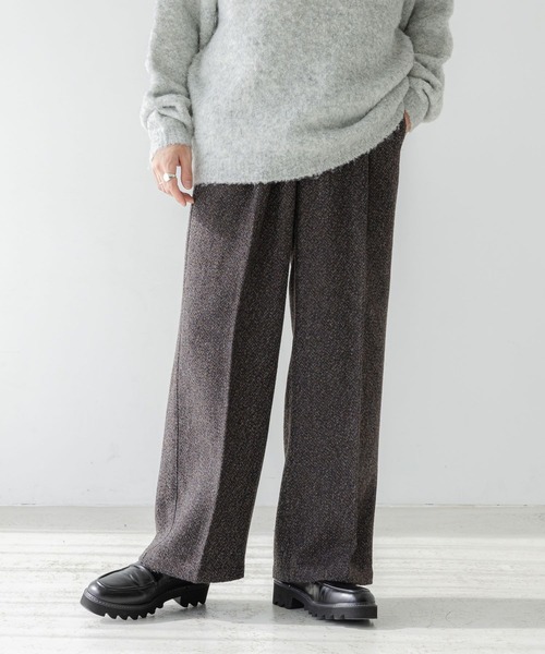 RAGEBLUE（レイジブルー）の「センタープレス/ツイードタッチワイドストレートパンツ（スラックス・メンズ・グレー系その他/ブラウン系その他・SMALL/LARGE/MEDIUM）」の11枚目の写真