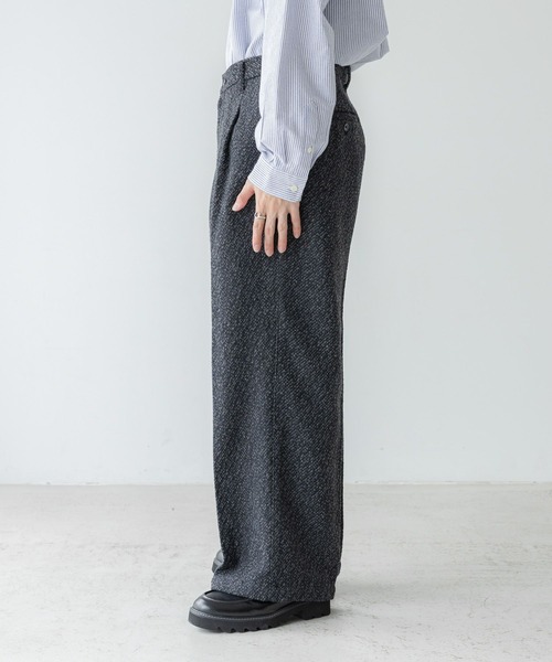 RAGEBLUE（レイジブルー）の「センタープレス/ツイードタッチワイドストレートパンツ（スラックス・メンズ・グレー系その他/ブラウン系その他・SMALL/LARGE/MEDIUM）」の12枚目の写真