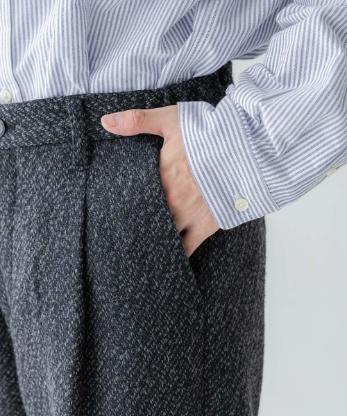 RAGEBLUE（レイジブルー）の「センタープレス/ツイードタッチワイドストレートパンツ（スラックス・メンズ・グレー系その他/ブラウン系その他・SMALL/LARGE/MEDIUM）」の17枚目の写真