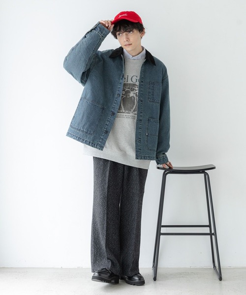 RAGEBLUE（レイジブルー）の「センタープレス/ツイードタッチワイドストレートパンツ（スラックス・メンズ・グレー系その他/ブラウン系その他・SMALL/LARGE/MEDIUM）」の21枚目の写真