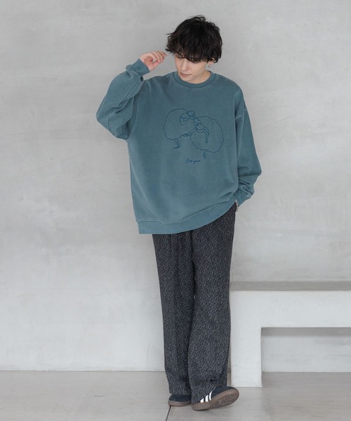 RAGEBLUE（レイジブルー）の「センタープレス/ツイードタッチワイドストレートパンツ（スラックス・メンズ・グレー系その他/ブラウン系その他・SMALL/LARGE/MEDIUM）」の22枚目の写真