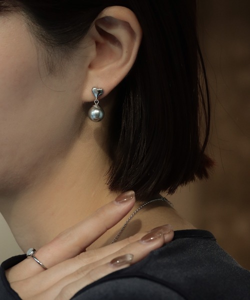 bonu.(ボヌ)の「【silver925】パールハートピアス(ピアス(両耳用)・レディース・シルバー・FREE)」の1枚目の写真