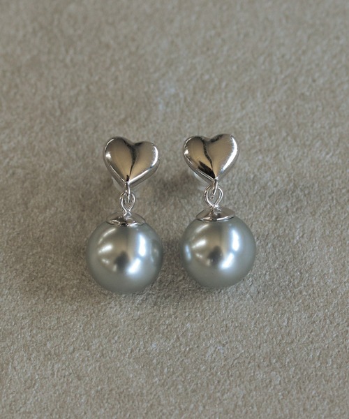 bonu.(ボヌ)の「【silver925】パールハートピアス(ピアス(両耳用)・レディース・シルバー・FREE)」の3枚目の写真