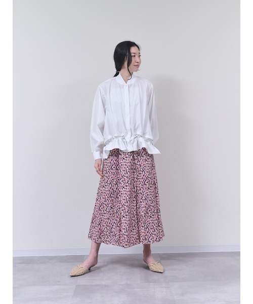 DOLLUPOOPS(ドールアップウップス)の「幾何学柄プリントフレアスカート(スカート・レディース・オレンジ/グリーン・38)」の7枚目の写真