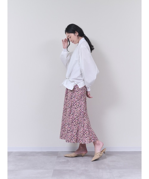 DOLLUPOOPS(ドールアップウップス)の「幾何学柄プリントフレアスカート(スカート・レディース・オレンジ/グリーン・38)」の9枚目の写真