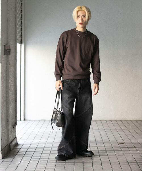 SENSE OF PLACE by URBAN RESEARCH(センスオブプレイスバイアーバンリサーチ)の「ダンボールポンチクルーネックスウェット(スウェット・メンズ・ライトグレー/ブラック/ブラウン/ミント・LARGE/MEDIUM)」の12枚目の写真