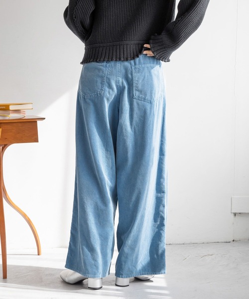 LOWRYS FARM（ローリーズファーム）の「コーデュロイワイドパンツ　252736（その他パンツ・レディース・アイボリー/ピンク/チャコールグレー/ブルー・MEDIUM/LARGE）」の7枚目の写真