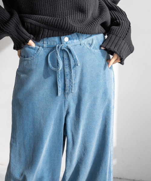 LOWRYS FARM（ローリーズファーム）の「コーデュロイワイドパンツ　252736（その他パンツ・レディース・アイボリー/ピンク/チャコールグレー/ブルー・MEDIUM/LARGE）」の8枚目の写真