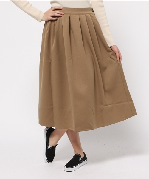 CIAOPANIC（チャオパニック）の「【Ciaopanic】　タックギャザーロングSK（スカート・レディース・カーキ/ベージュ/ネイビー・FREE）」の2枚目の写真