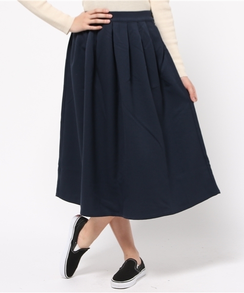 CIAOPANIC（チャオパニック）の「【Ciaopanic】　タックギャザーロングSK（スカート・レディース・カーキ/ベージュ/ネイビー・FREE）」の3枚目の写真