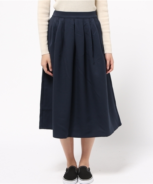 CIAOPANIC（チャオパニック）の「【Ciaopanic】　タックギャザーロングSK（スカート・レディース・カーキ/ベージュ/ネイビー・FREE）」の4枚目の写真