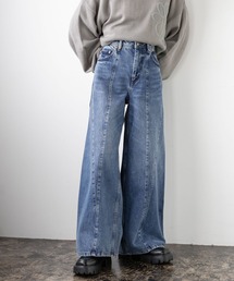 RAGEBLUE | 3size展開/切り替えワイドデニム(デニムパンツ)