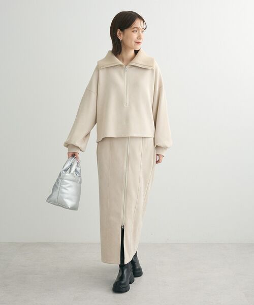 ELENCARE DUE（エレンカーレデュエ）の「・ELENCARE DUE スエードポンチZIPスカート（スカート・レディース・グレイッシュベージュ/アイボリー/ピンク/チャコールグレー・FREE）」の7枚目の写真