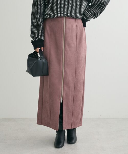 ELENCARE DUE（エレンカーレデュエ）の「・ELENCARE DUE スエードポンチZIPスカート（スカート・レディース・グレイッシュベージュ/アイボリー/ピンク/チャコールグレー・FREE）」の15枚目の写真