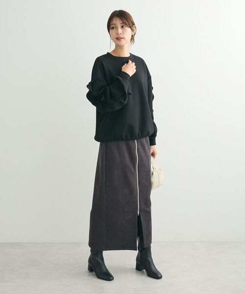 ELENCARE DUE（エレンカーレデュエ）の「・ELENCARE DUE スエードポンチZIPスカート（スカート・レディース・グレイッシュベージュ/アイボリー/ピンク/チャコールグレー・FREE）」の17枚目の写真