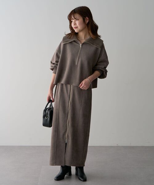 ELENCARE DUE（エレンカーレデュエ）の「・ELENCARE DUE スエードポンチZIPスカート（スカート・レディース・グレイッシュベージュ/アイボリー/ピンク/チャコールグレー・FREE）」の20枚目の写真