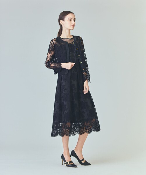 Glace Class グレースクラス ノーカラージャケット レース カシミヤ混 レースジャケット / GRACE CONTINENTAL | GRACE CONTINENTAL