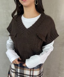ワイドシルエット Vネック ベスト