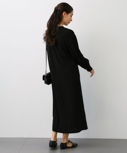 saloon（サルーン）の「SALOON(サルーン)/袖スリットワンピース  《セレモニー/オケージョン/結婚式》（ワンピース・レディース・ブラック/ライトベージュ・FREE）」の6枚目の写真