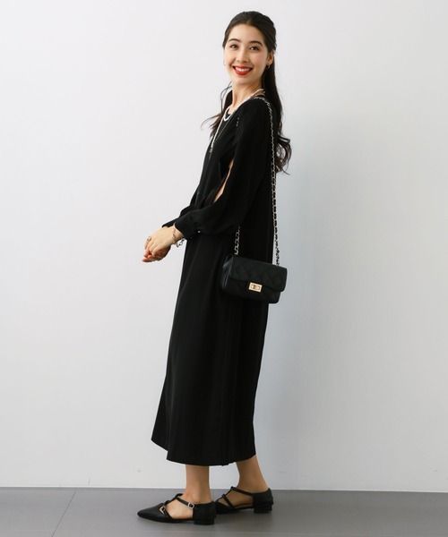 saloon（サルーン）の「SALOON(サルーン)/袖スリットワンピース  《セレモニー/オケージョン/結婚式》（ワンピース・レディース・ブラック/ライトベージュ・FREE）」の8枚目の写真