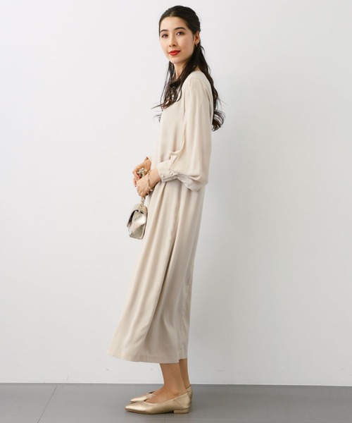 saloon（サルーン）の「SALOON(サルーン)/袖スリットワンピース  《セレモニー/オケージョン/結婚式》（ワンピース・レディース・ブラック/ライトベージュ・FREE）」の14枚目の写真