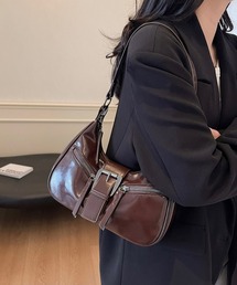 フェイクレザー ショルダーバッグ レディース