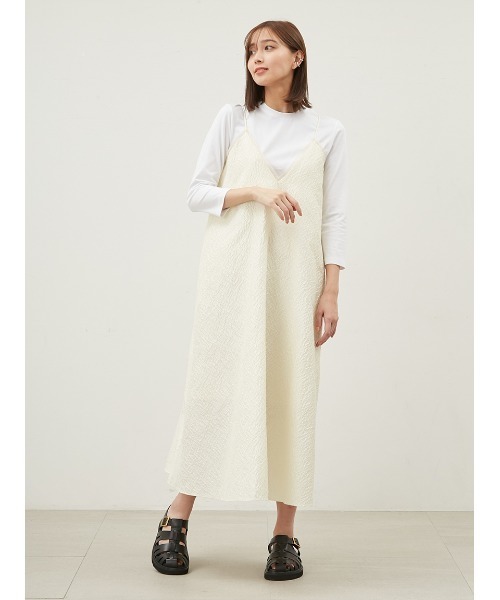 Mila Owen（ミラオーウェン）の「TシャツSETフレアキャミワンピース（ワンピース・レディース・ダークブラウン/ブラック/アイボリー・0/1）」の9枚目の写真