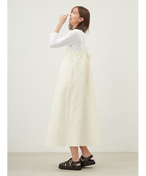Mila Owen（ミラオーウェン）の「TシャツSETフレアキャミワンピース（ワンピース・レディース・ダークブラウン/ブラック/アイボリー・0/1）」の10枚目の写真