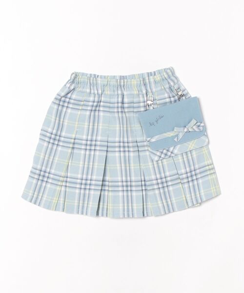KP(ケーピー)の「移動ポケット付きT/Rチェックスカパン(100~160)(スカート・キッズ・ネイビー/サックスブルー・100cm/110cm/120cm/130cm/140cm/150cm/160cm)」の1枚目の写真