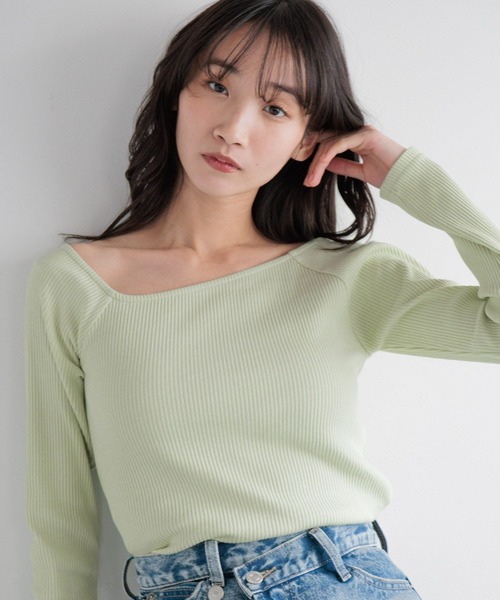 LOWRYS FARM（ローリーズファーム）の「リブタイトＬＳ 252821（Tシャツ/カットソー・レディース・その他/ブラック/グリーン/アイボリー・FREE）」の7枚目の写真